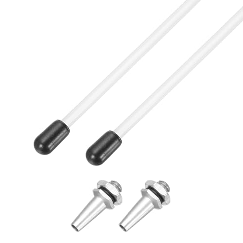 uxcell 160mm Plastic Protection Antenna Tube, RC Antenna Tube with Mount and Cap for RC Car Boat Drone Receiver(Silver, White, 2 Pcs) - color: Silver Tone White, size: 160mm