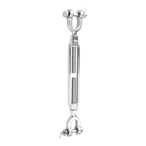 3/8 Turnbuckle Heavy Duty 304 Stainless Steel Turnbuckle Tensioner, 3200 lbs Working Load Limit, Jaw and Jaw Turnbuckles for Cables Wire Shade Sail Deck Tractor Ground Anchor - size: 3/8"(M10)-1PCS