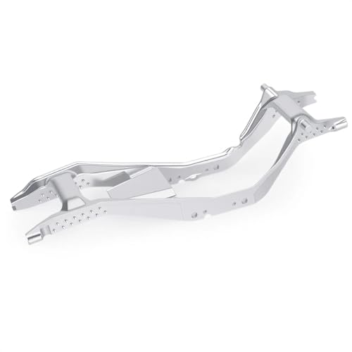 ONE-PIECE CNC SCX30 Chassis Aluminum Frame Rails for Axial SCX30 1/30 RC Crawler, 4x4 Ford Bronco Jeep Wrangler JLU Upgrade Part (Silvery) - color: Silvery