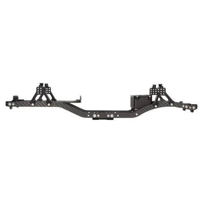 SCX10 Chassis Set for 1/10 RC Crawler w/Carbon Fiber Rails Metal Brace Skid Plate Adjustable Shock Mount Radio Box Battery Tray (Black Set) - color: Black Set