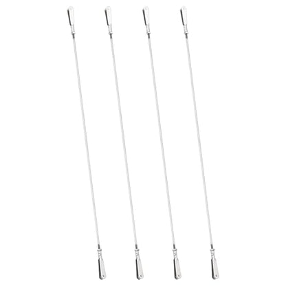 MECCANIXITY 4 Pcs Metal Clip Pushrod Connector Linkage, 304 Stainless Steel M2 Threaded Rod with Metal Clip for RC Plane Fixed Wing Aircraft DIY Models Parts, 345mm/13.58" - size: M2 x 345mm