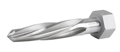 Accusize Industrial Tools H.S.S. Aligning Reamer - 1-1/16'' Diameter, 5'' Flute, 7'' OAL, Hex Shank, Spiral Flute, 0523-6055 - size: 1-1/16 inch