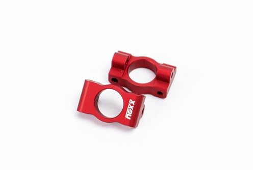 Nexx Racing Aluminum Caster Blocks - Remote Control Car, RC Car Upgrade Parts for Losi RC Car Micro-B 2WD Brushed Mini RC Buggy 1/24 Scale (RED | NX-462-R) - color: Red | Nx-462-r