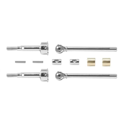 Steel Front Rear Axle Shafts 5mm Extended +2mm Thread Longer Driveshaft for 1/18 RC Crawler Car TRX4M Upgrade Parts (Silver) - color: Silver