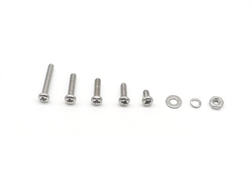 cSeao 550pcs M2.5 Pan Phillips Head Machine Screws Nuts Washers Assortment Kit, 304 Stainless Steel, M2.5 x 5mm/ 8mm / 10mm / 12mm / 16mm - size: M2.5