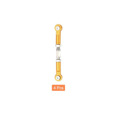 MECCANIXITY 4 Pcs Steering Servo Turnbuckle Rod RC Aluminum Alloy Linkages for HSP 1/10 94123 On-Road RC Car (Gold Tone, 62mm) - color: Gold Tone, size: 62mm