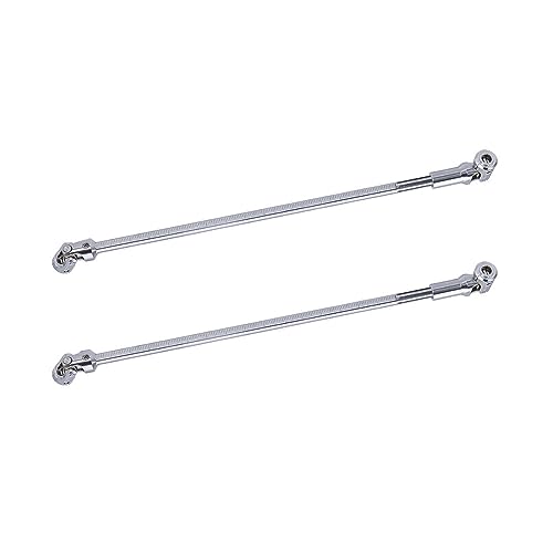 2PCS Stainless Steel Free to Cut Length Driveshaft Universal Joint Drive Shaft for 1/10 LCG DIY RC Crawler SCX10 I II III TRX4 Capra Upgrade Parts… - color: Silver