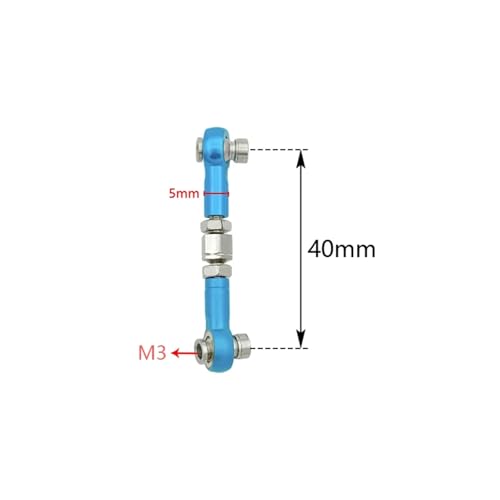 Compatible with Traxxas for Slash 4X4 2WD 1/10 RC Car Upgrade Parts 1 Set MetalTurnbuckle Camber Link End Adjustable Kit Linkage - color: Sky Blue
