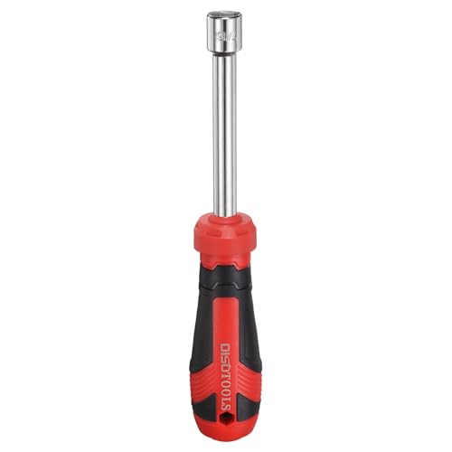 HARFINGTON SAE Nut Driver 7/16" CR-V Non-Magnetic Tip Hollow Shafts Hex Socket Screwdriver with Anti-Slip Handle for Automobile Repair Bit Driver - size: 7/16"