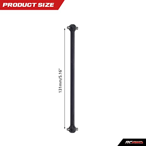 RCAWD Front Center Dogbone Drive Shaft for 1/10 Losi lasernut U4 & Tenacity T & Tenacity TT PRO & Tenacity DB & Tenacity SCT Upgrades, 131mm #45 Steel Parts for #LOS232033 Black - color: Black
