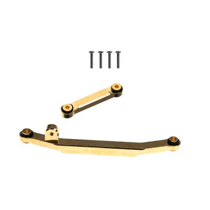 Brass Steering Links for FCX24, Steering Rod Tie Linkages Set for FMS FCX24, Fit for 1/24 RC Crawler Car FCX24 Power Wagon Butcher, Max Smasher Big Foot Monster Truck, K5 Blazer - color: Gold
