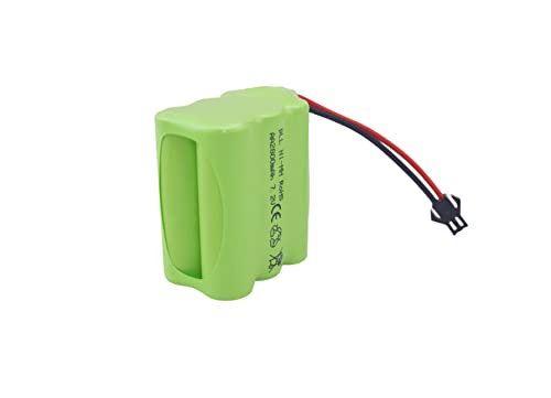 sea jump AA 7.2V 2800mah RC Battery Pack with SM-2P Plug and USB Charging Cable Suitable for Toy Tank Engineering, Flat Semi-Trailer Trucks, Remote Control Cars, Ni-MH High Capacity Batteries