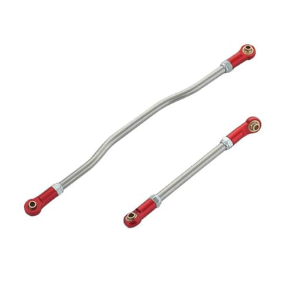 Compatible with Axial for Capra for Unlimited Trail RTR 1/10 RC Car Upgrade Parts Metal Adjustable Steering Links Kit Rod End RC Car Linkage(Red) - color: Red