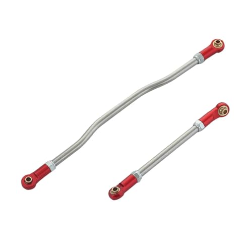 Compatible with Axial for Capra for Unlimited Trail RTR 1/10 RC Car Upgrade Parts Metal Adjustable Steering Links Kit Rod End RC Car Linkage(Red) - color: Red