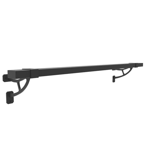 Foot Rail Kit–Wall Mounted Bar Railing Multiple Sizes (3 Feet) | Black Heavy Duty Metal Railing Hardware, Combined Installation and Sturdy Square Tube Design, for Restaurant, Bar,Office,Home - size: 3 Feet