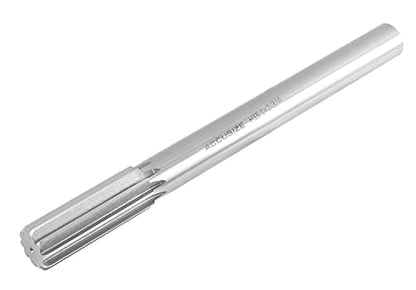 Accusize Industrial Tools 1'' H.S.S. M2 Straight Shank Straight Flute Chucking Reamer, Flute Length 2-3/4'', Oal 10-1/2'', 8 Flute, 5015-0285 | 1" HSS M2 Straight Shank Straight Flute Chucking Reamer, Flt Len 2-3/4", OAL 10-1/2", Right Hand Cut, 8 Flute -
