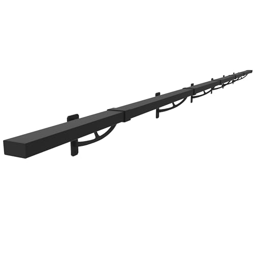 Foot Rail Kit–Wall Mounted Bar Railing Multiple Sizes (12 Feet) | Black Heavy Duty Metal Railing Hardware, Combined Installation and Sturdy Square Tube Design, for Restaurant, Bar,Office,Home - size: 12 Feet