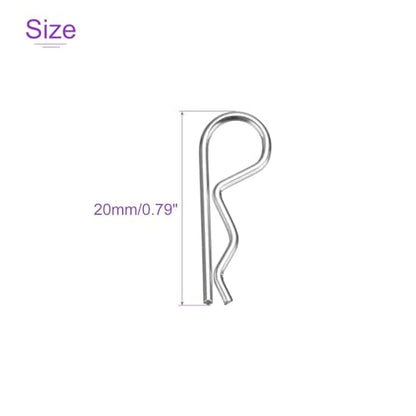 DMiotech 20Pcs Body Clips Pins with Pull Tabs, Silvery Universal RC Cars Parts Shell Replacement Parts for 1/16 1/18 Scale RC Car