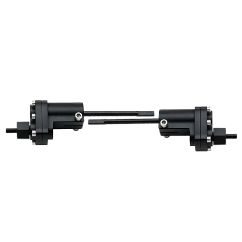 1/10 RC Crawler Aluminum Portal Front and Rear Axle Set for Axial SCX10 II 90046 90047 AR44 – CNC Alloy Axles with Steering Link Upgrade Parts for SCX10 Trucks (Black Rear Axle) - color: Black Rear Axle