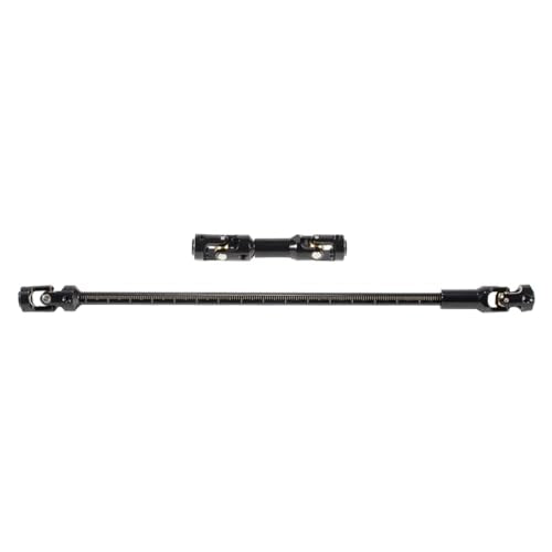 2pcs Steel Driveshaft 68-229mm Cut-to-Length for 1/10 SCX10 RC Crawler | Upgrade your 1/10 crawler with durable universal joint shafts.Severable design fits LCG rigs Capra Chassis.Easy DIY install. - color: 2pcs Black