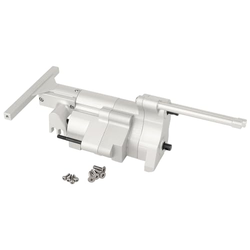All Metal Gearbox Transmission Case with Gear Set Connector Post Rod for Axial SCX10 Pro 1/10 RC Crawler Upgrade Parts (Silver) - color: Silver