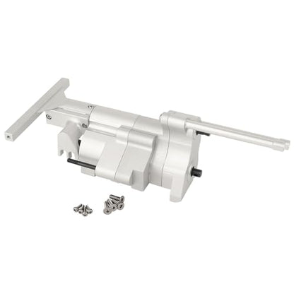 All Metal Gearbox Transmission Case with Gear Set Connector Post Rod for Axial SCX10 Pro 1/10 RC Crawler Upgrade Parts (Silver) - color: Silver