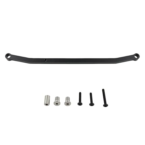 Steering Tie Rod & Drag Link for Losi 1/18 Mini LMT 4X4 Truck (Black) | Aluminum,Monster Truck,Steering Link Set,Upgrade Parts,LOS211051 Compatible,LOS01026 Compatible,CNC Machined,High Strength - color: Black