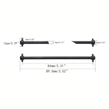 RC Car Drive Shafts Compatible with HSP 94111 94108 94170 1/10 RC Car Parts 4Pcs Steel Dogbone Drive Shaft & Wheel Axle Replacement 08029 02033