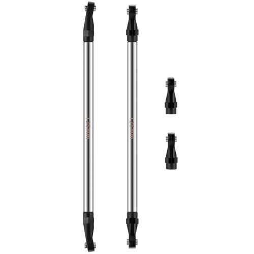 2Pcs Stainless Steel Link Rod Linkage Plastic Link Rod End，125mm | 55mm-155mm，Upgrade Parts，For Axial 1/10 SCX10 TRX4，RC Crawler Car - style: 125mm