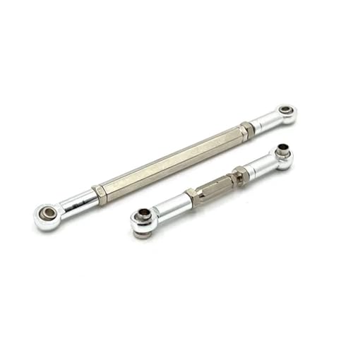 RC Models Components for Mn78 for Mn82 for Mn168 1/12 Metal Steering Rod Link Tie RC Car Upgrades Parts Modified Replacement Accessories - color: Silver