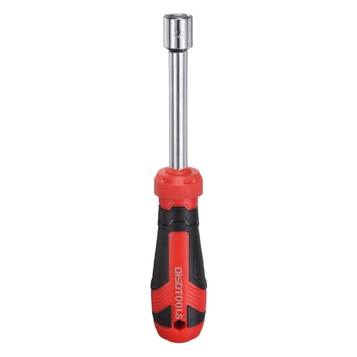 HARFINGTON SAE Nut Driver 1/2" CR-V Non-Magnetic Tip Hollow Shafts Hex Socket Screwdriver with Anti-Slip Handle for Automobile Repair Bit Driver - size: 1/2"
