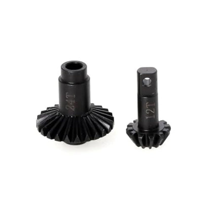 RC Car Models Parts for Traxxas for TRX4M 1/18 RC Crawler Car Hard Steel Front Rear Axle Bevel Gear Set 24T-12T Upgrades Parts Accessories