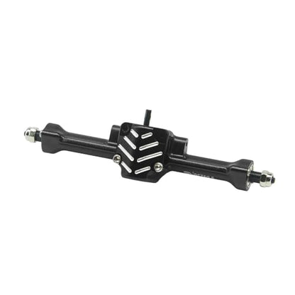 Aluminum Front/Rear Axle Set with Brass Knuckles, Steering Link, Gear, Bearing, CVD Whole Set, Red, for 1/30 Axial SCX30 RC Cars (Black) - color: Black