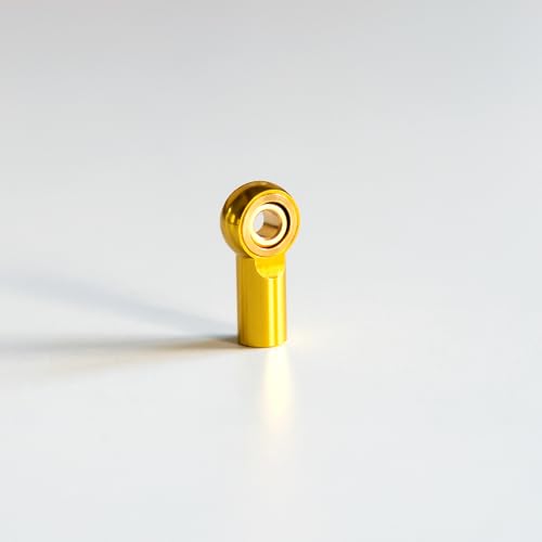 [20Pcs] M3 RC Ball Joint Rod End Links, CNC Aluminum Alloy M3 Rod Ends with Gold-Plated Copper Ball, Precision Linkage Ends for 1/10 RC Crawler Axial SCX10, Traxxas, Tamiya, Redcat -Golden - color: Golden