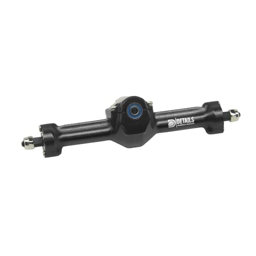 Aluminum Front/Rear Axle Set with Brass Knuckles, Steering Link, Gear, Bearing, CVD Whole Set, Red, for 1/30 Axial SCX30 RC Cars (Black) - color: Black