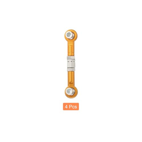 MECCANIXITY 4 Pcs Steering Servo Turnbuckle Rod RC Aluminum Alloy Linkages for HSP 1/10 94123 On-Road RC Car (Gold Tone, 38mm) - color: Gold Tone, size: 38mm