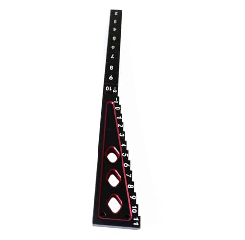 Aluminum RC Ride Height Gauge RC Measuring Tool for 1/8 1/10 Cars - color: Black Red