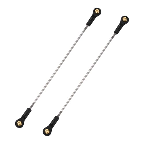 MECCANIXITY 2Pcs RC Boat Push Rod, 304 Stainless Steel Lever Steering Linkage Tie Rods with M2 Ball Head Joint for RC Car Boat Helicopter DIY Model Parts, 123-133mm - size: 123-133mm