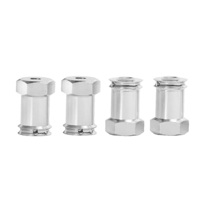 4Pcs/Set Aluminum Alloy 12mm Wheel Hex Hub Adapters 20mm Extension Hex Drive Adapter Combiner Coupler Compatible with 1/10 RC Crawler Axial SCX10 Wraith RC Truck Car Upgrades (Silver) - color: Silver