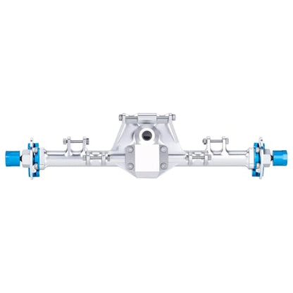 +9mm Front Rear Axle with Hydraulic Steering Link for Axial SCX24 Deadbolt C10 JLU Gladiator Bronco 1/24 RC Crawler Upgrade (Silver) - color: Silver