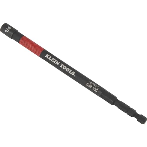Klein Tools 65411PK3 Magnetic Color-Coded Power Nut Setter Set, 1/4-Inch Impact Hex Drive, 5-Inch Shaft, Extended Reach, 3-Piece - size: 6-Inch / 3-Piece Set
