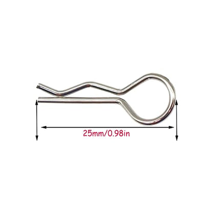 100pcs Universal RC Body Clips Pins for All 1/8 1/10 1/12 Scale Traxxas Redcat HPI Himoto HSP Exceed RC Car Truck Crawler (Silver)