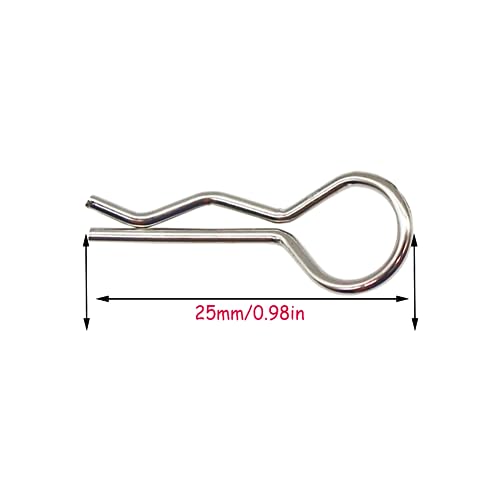 100pcs Universal RC Body Clips Pins for All 1/8 1/10 1/12 Scale Traxxas Redcat HPI Himoto HSP Exceed RC Car Truck Crawler (Silver)