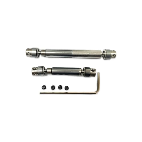 RC Car Transmission Shaft for HOBBYPLUS for CR-18P Rock Van 1/18 Crawler for Redcat Gen8 4WD rc Car 2X Metal Center Drive Shaft Set Upgrades Parts(Gray) - color: Gray