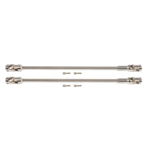 2pcs Steel Driveshaft 68-229mm Cut-to-Length for 1/10 SCX10 RC Crawler | Upgrade your 1/10 crawler with durable universal joint shafts.Severable design fits LCG rigs Capra Chassis.Easy DIY install. - color: 2pcs Silver