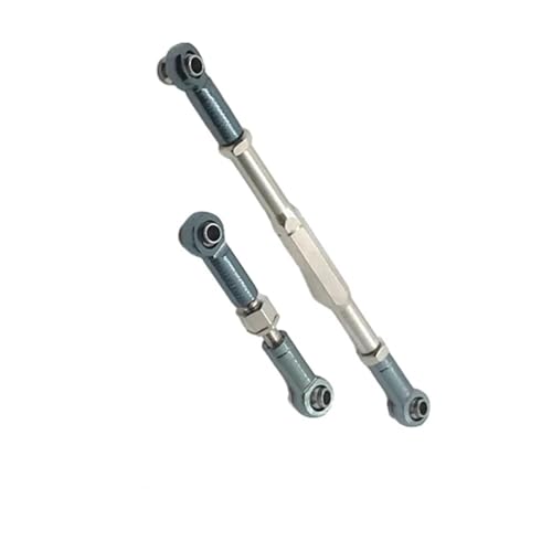Front Rear Drive Shaft for WPL C14 B1 B14 B16 B24 B26 Steering Tie Rod Set for 1/16 rc Car Crawler Part 2pcs Metal Linkage Servo Link(Gray) - color: Gray