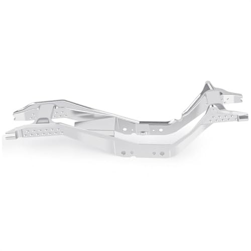 ONE-PIECE CNC SCX30 Chassis Aluminum Frame Rails for Axial SCX30 1/30 RC Crawler, 4x4 Ford Bronco Jeep Wrangler JLU Upgrade Part (Silvery) - color: Silvery