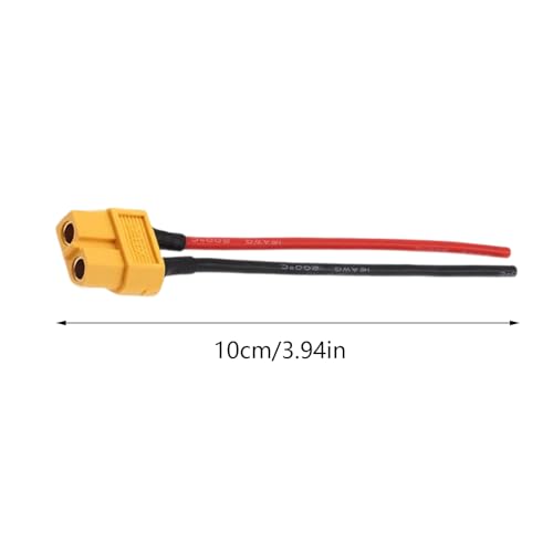 Battery Connector – Soldered XT60 Cable Extension Wire | Durable Electrical Plug Adapter for Model Helicopter, RC, Boat Motor, DIY Supply, Camping Gear, Robotics Project, Electronic - size: Female head/line 16 10cm