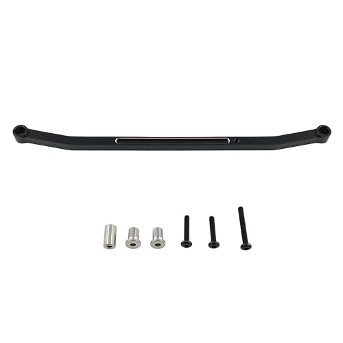 Steering Tie Rod & Drag Link for Losi 1/18 Mini LMT 4X4 Truck (Black) | Aluminum,Monster Truck,Steering Link Set,Upgrade Parts,LOS211051 Compatible,LOS01026 Compatible,CNC Machined,High Strength - color: Black