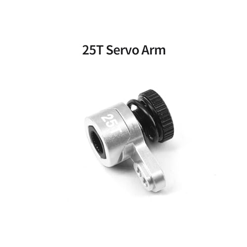 25T Servo Arm for ARRMA 1/18 Granite Grom/1/18 Typhon GROM/1/18 Mini LMT 4X4/1/18 UTB18 Capra Upgrade Parts (Silver) - color: Silver